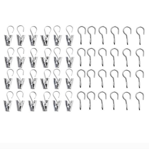 LOT OF 7 NEW 24 PACK IKEA RIKTIG CURTAIN HOOKS & CLIPS 802.122.01 WIRE SYSTEM